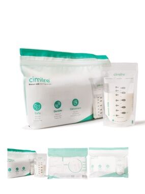 Cimilre Teal & White Breast Milk Storage Bags -2 pack 100 each NEW